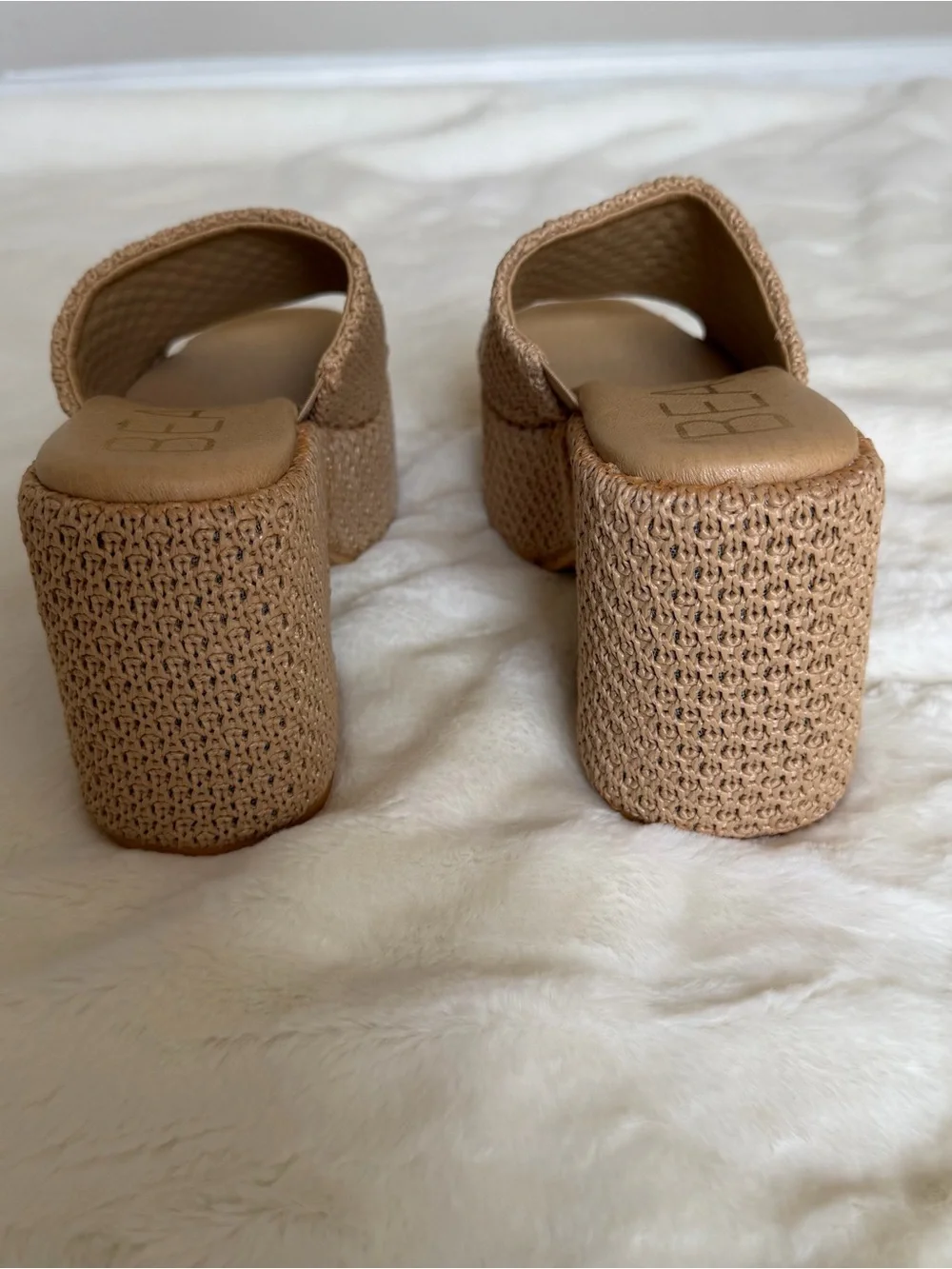 Beach By Matisse Como Beige Platform Slide Mule Heels for Women